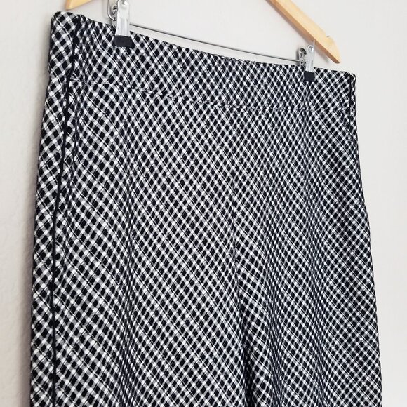 Spanx Super Smooth Perfect Fit Ponte Jacquard Wide Leg Black Plaid Checkered 1X - Picture 7 of 16